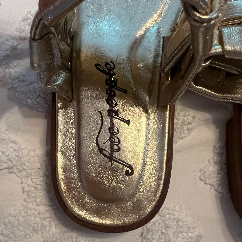 Free people gold river woven sandals - Picture 2 of 3